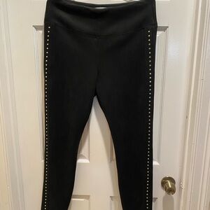 White House black market Black Leggings with Gold Studs.